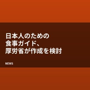 厚労省が「日本人のための食事ガイド（仮称）」の作成方針案を提示